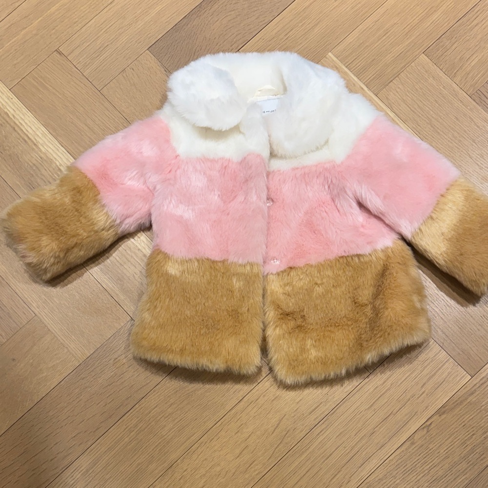 Janie and Jack Colorful Faux Fur Jacket